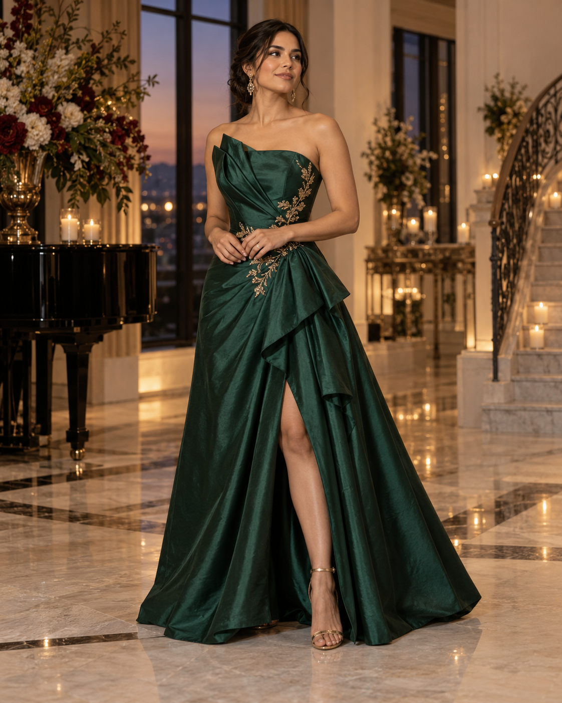 Vestido artesanal para gala y ocasión formal