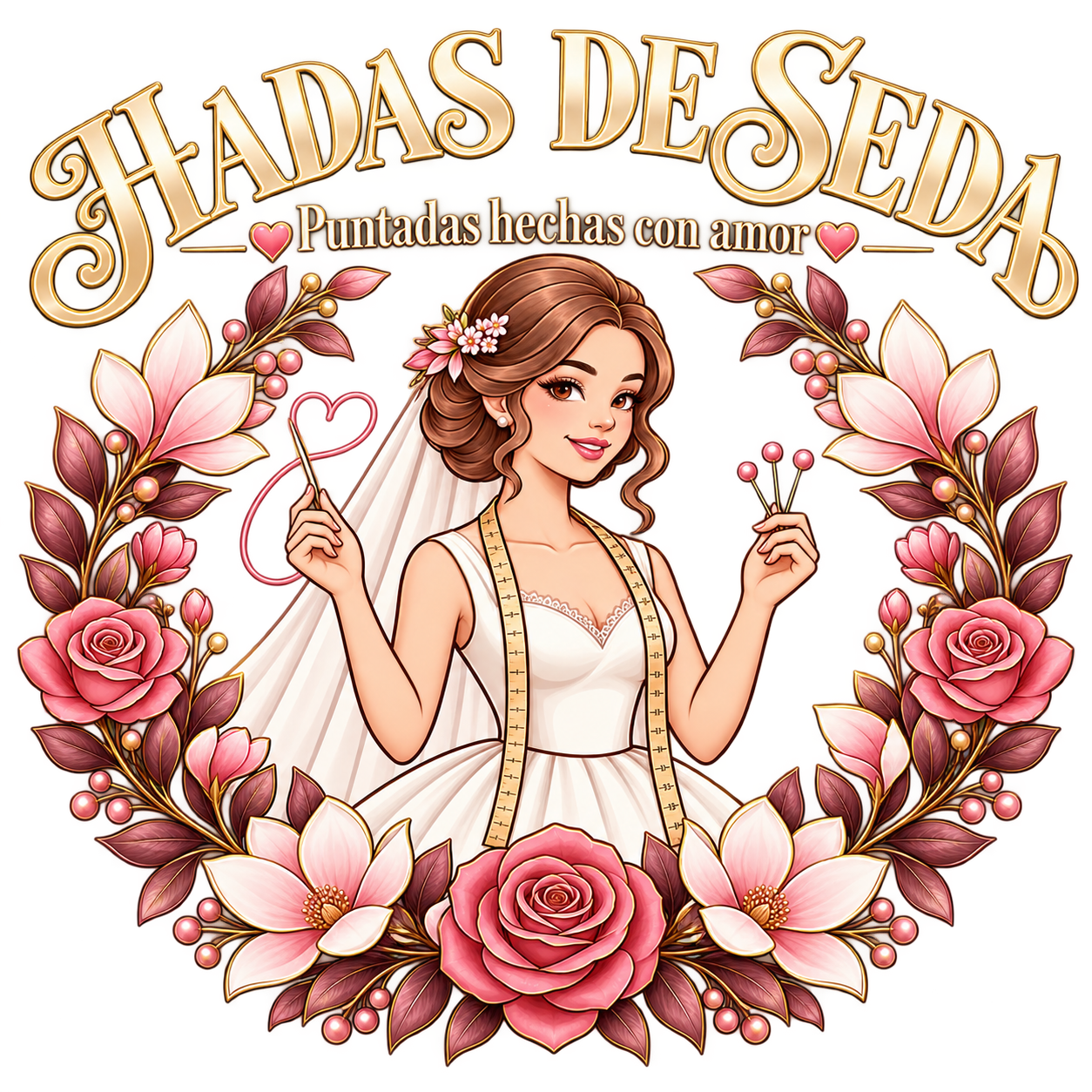 Logotipo original de Hadas de Seda · Puntadas hechas con amor